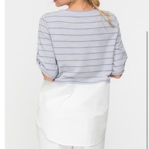 Soft blue twofer top